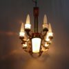 A Fine Large French 1950s Brass and Glass Chandelier