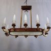 A Fine Large French 1950s Brass and Glass Chandelier