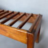 Unusual French Pine and Leather 1940s Bench