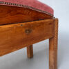 Unusual French Pine and Leather 1940s Bench