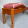 Unusual French Pine and Leather 1940s Bench