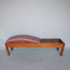 Unusual French Pine and Leather 1940s Bench