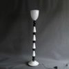 An Italian 1980's Black and White Hand Blown Murano Glass Floor Lamp.