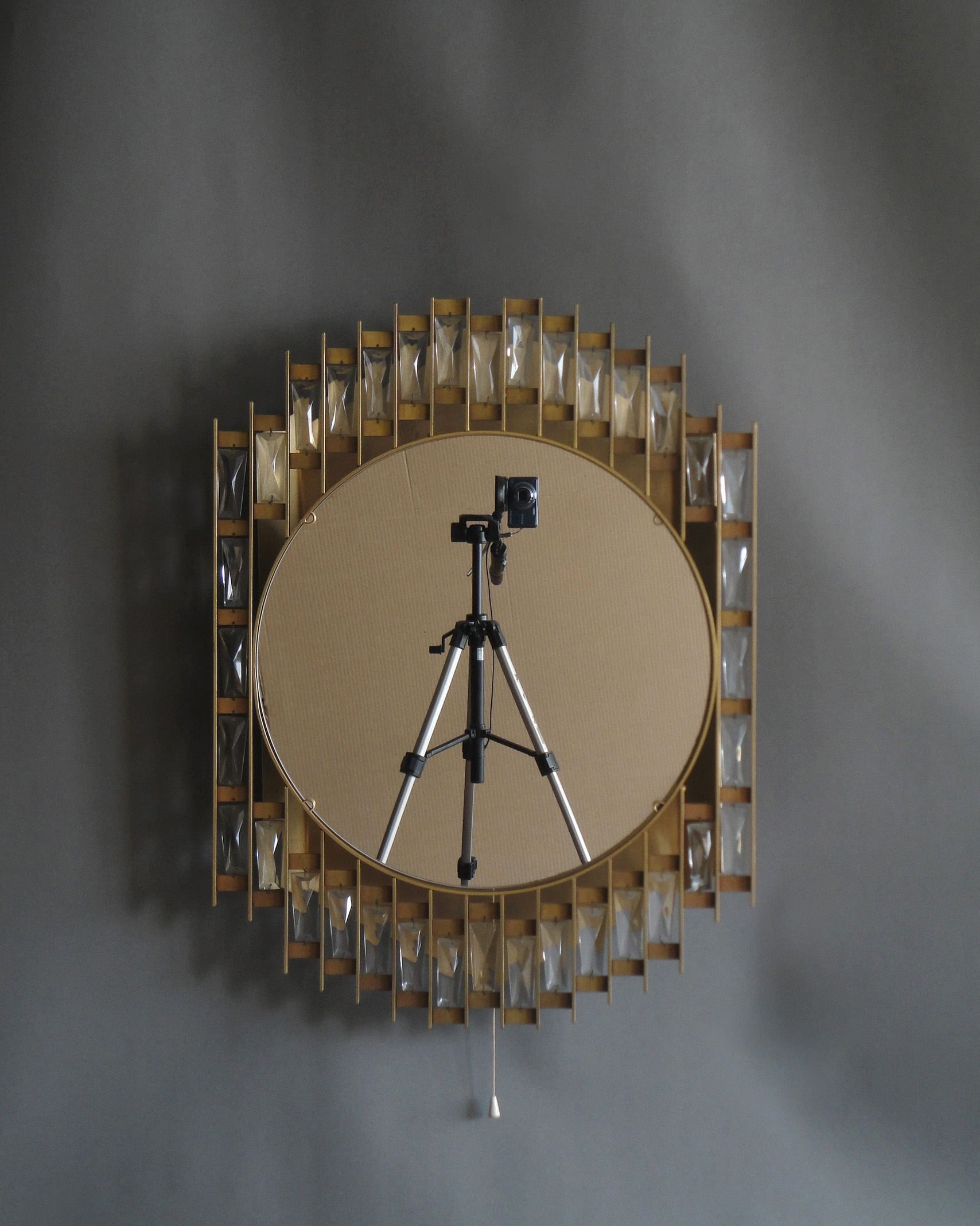 Fine French 1970s Metal and Glass Illuminated Mirror - Image 8