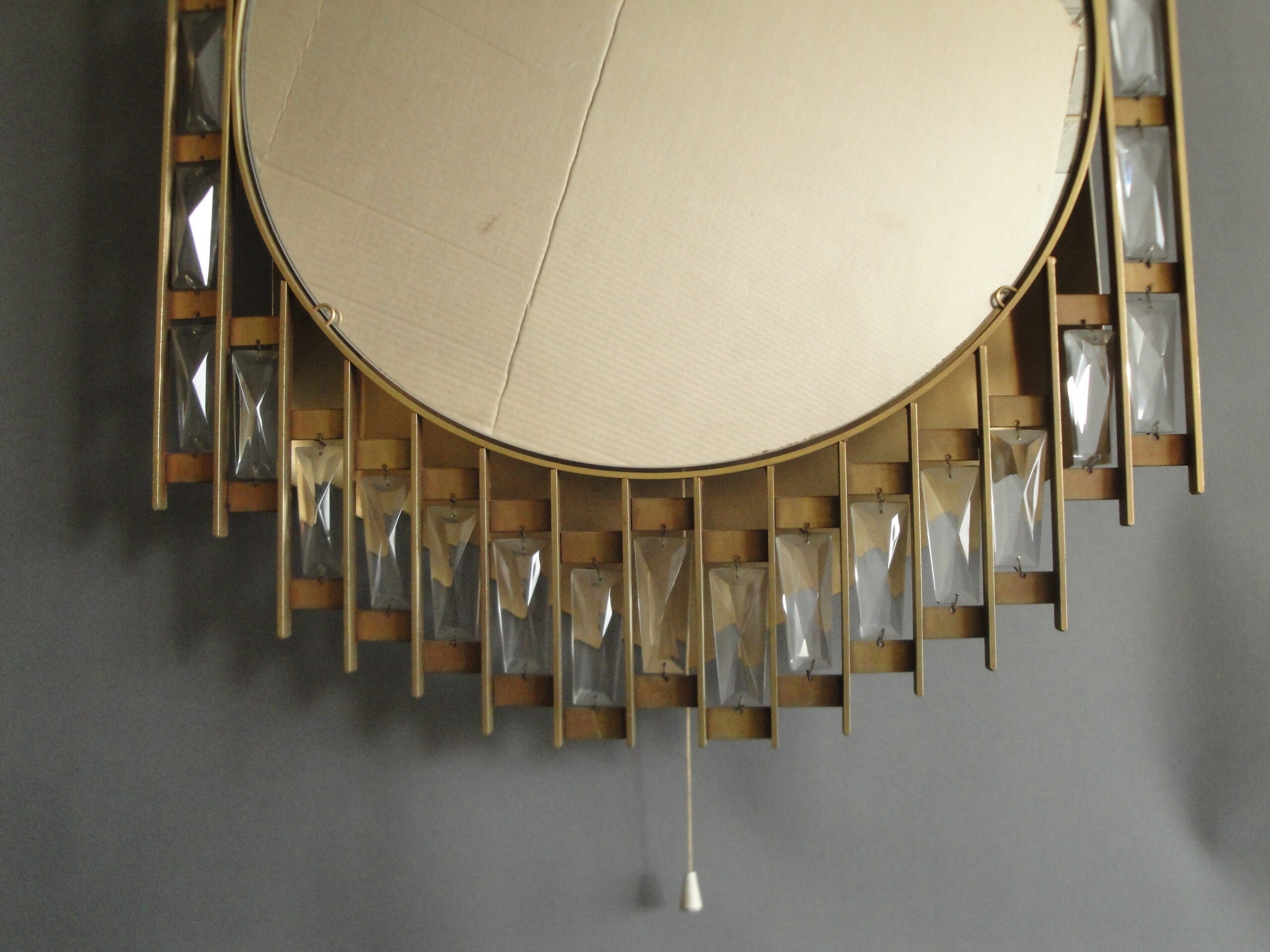 Fine French 1970s Metal and Glass Illuminated Mirror - Image 4