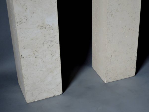 A Pair of French Art Deco Travertine Pedestals in the Manner of Marc du Plantier - Image 3