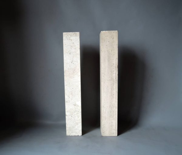 A Pair of French Art Deco Travertine Pedestals in the Manner of Marc du Plantier - Image 4