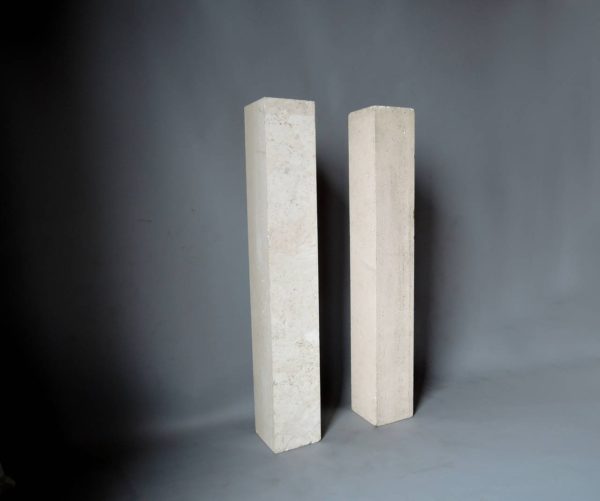 A Pair of French Art Deco Travertine Pedestals in the Manner of Marc du Plantier - Image 5