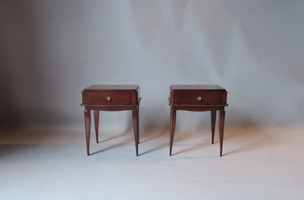 Pair of French Art Deco Mahogany Side Tables - Image 2