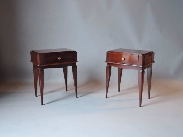 Pair of French Art Deco Mahogany Side Tables - Image 3