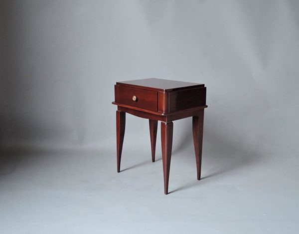 Pair of French Art Deco Mahogany Side Tables - Image 5