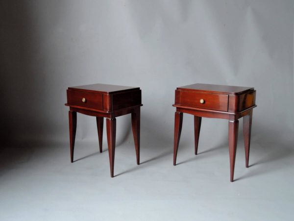 Pair of French Art Deco Mahogany Side Tables - Image 9