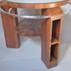 A Fine French Art Deco Walnut and Chrome Two-Tiered Gueridon