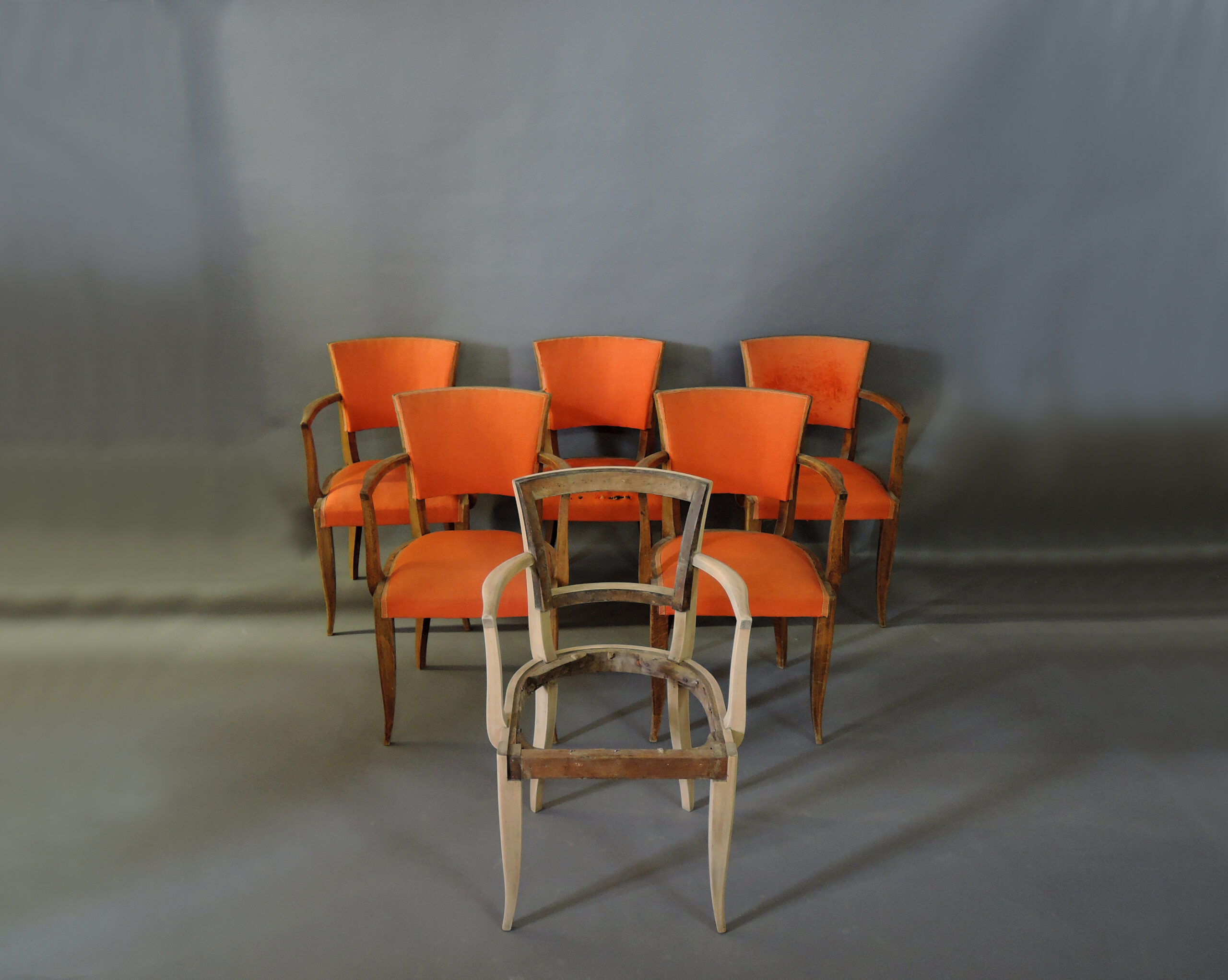 Set of 6 French Art Deco Bridge Armchairs -SOLD- - Image 2