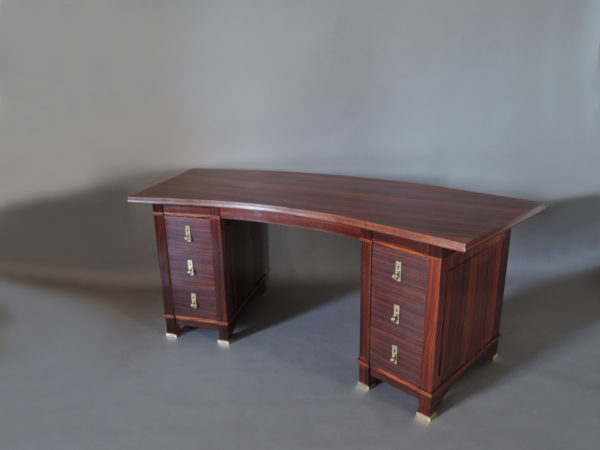 A Fine French Art Deco Palisander Pedestal Desk with Bronze Details - Image 5