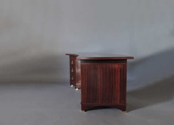 A Fine French Art Deco Palisander Pedestal Desk with Bronze Details - Image 9