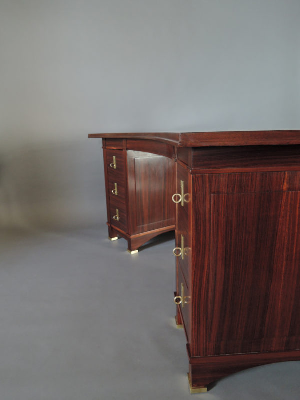 A Fine French Art Deco Palisander Pedestal Desk with Bronze Details - Image 11