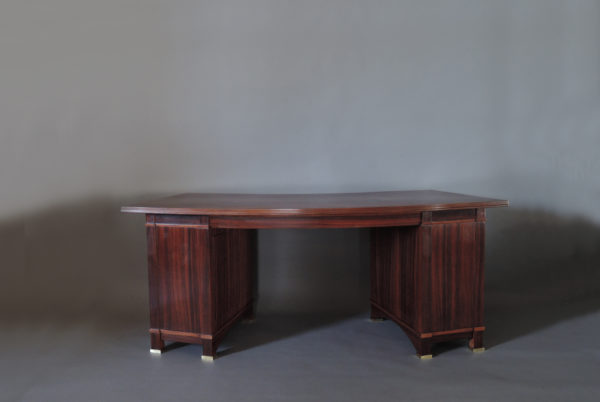 A Fine French Art Deco Palisander Pedestal Desk with Bronze Details - Image 13