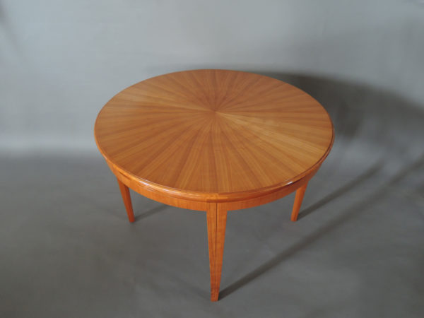 French 1950's Cherry Round Dining Table Divisible in 2 Demi Lune Tables - Image 8