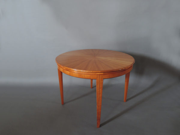 French 1950's Cherry Round Dining Table Divisible in 2 Demi Lune Tables - Image 9