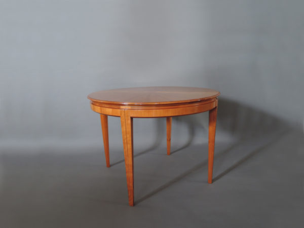 French 1950's Cherry Round Dining Table Divisible in 2 Demi Lune Tables - Image 11