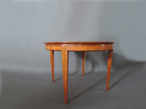 French 1950's Cherry Round Dining Table Divisible in 2 Demi Lune Tables - Image 12