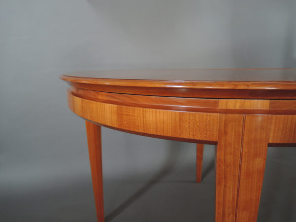 French 1950's Cherry Round Dining Table Divisible in 2 Demi Lune Tables - Image 14