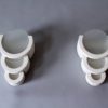 2 Pairs of French Art Deco Plaster and Glass Sconces