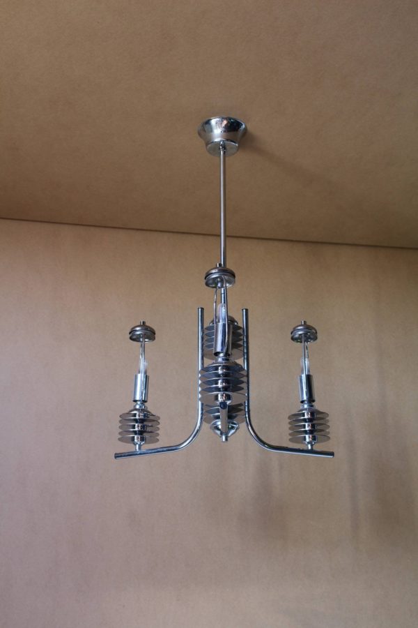 French 1970s Modernist Chandelier - Image 3