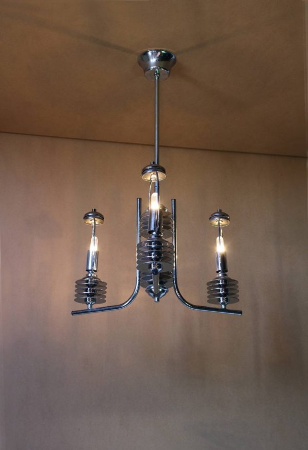 French 1970s Modernist Chandelier - Image 7