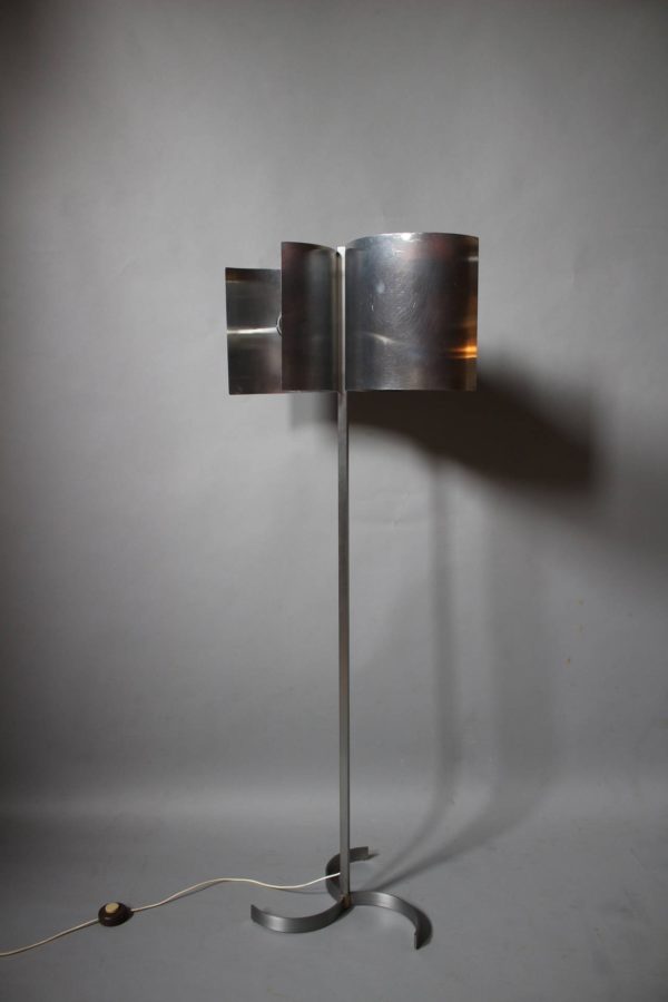 A French 1970s Metal and Stainless Steel Floor Lamp - Image 2