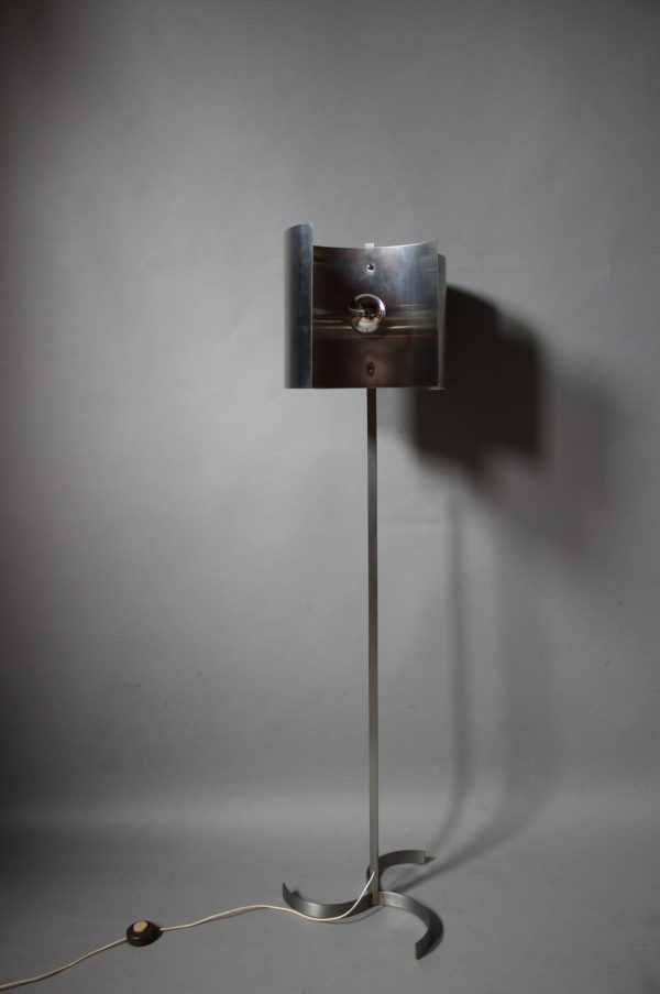 A French 1970s Metal and Stainless Steel Floor Lamp - Image 3