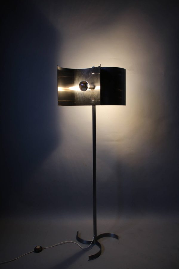 A French 1970s Metal and Stainless Steel Floor Lamp - Image 4