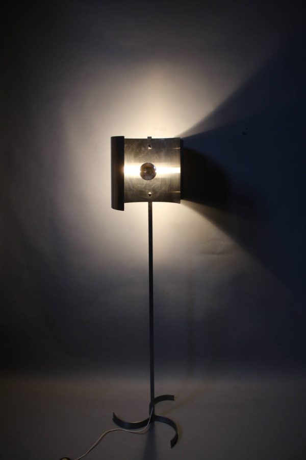 A French 1970s Metal and Stainless Steel Floor Lamp - Image 6