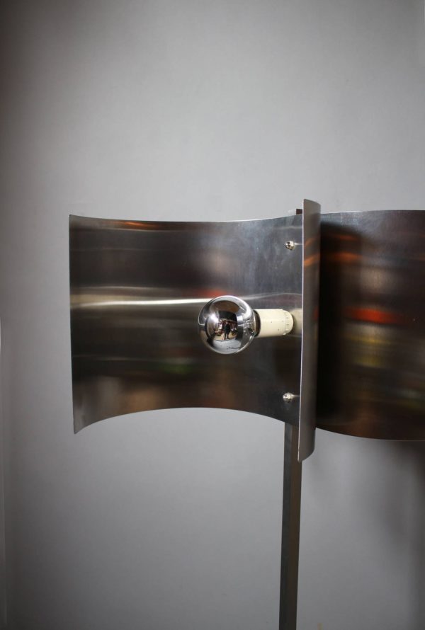 A French 1970s Metal and Stainless Steel Floor Lamp - Image 8