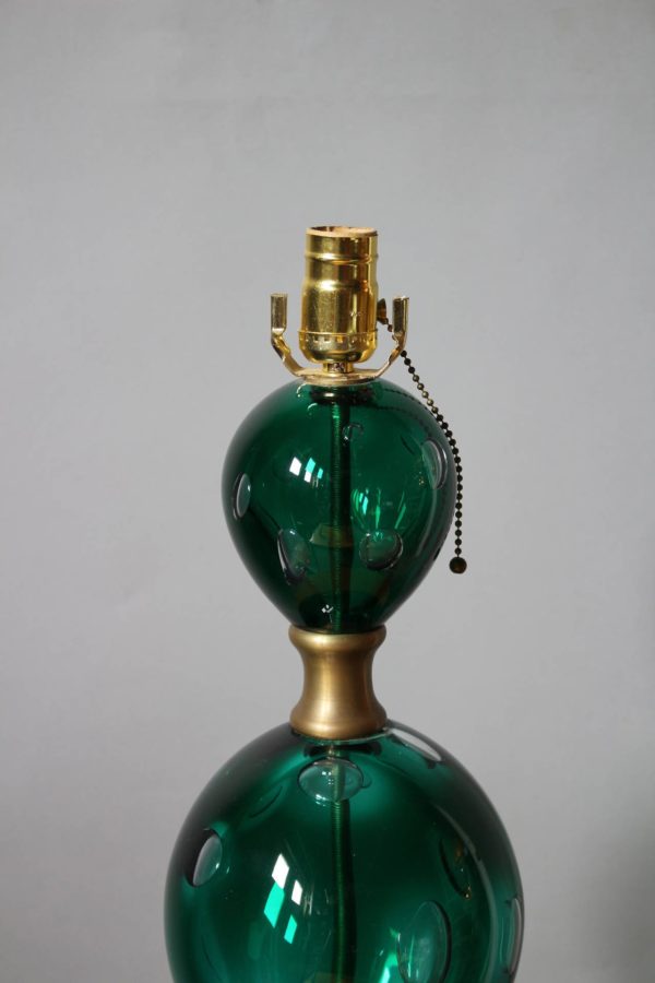 Large Original 1970s Hand Blown Glass and Brass Murano Table Lamp - Image 5