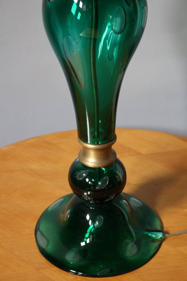 Large Original 1970s Hand Blown Glass and Brass Murano Table Lamp - Image 6