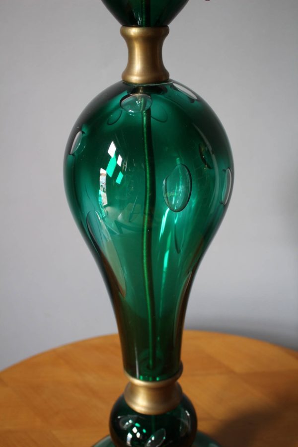 Large Original 1970s Hand Blown Glass and Brass Murano Table Lamp - Image 7