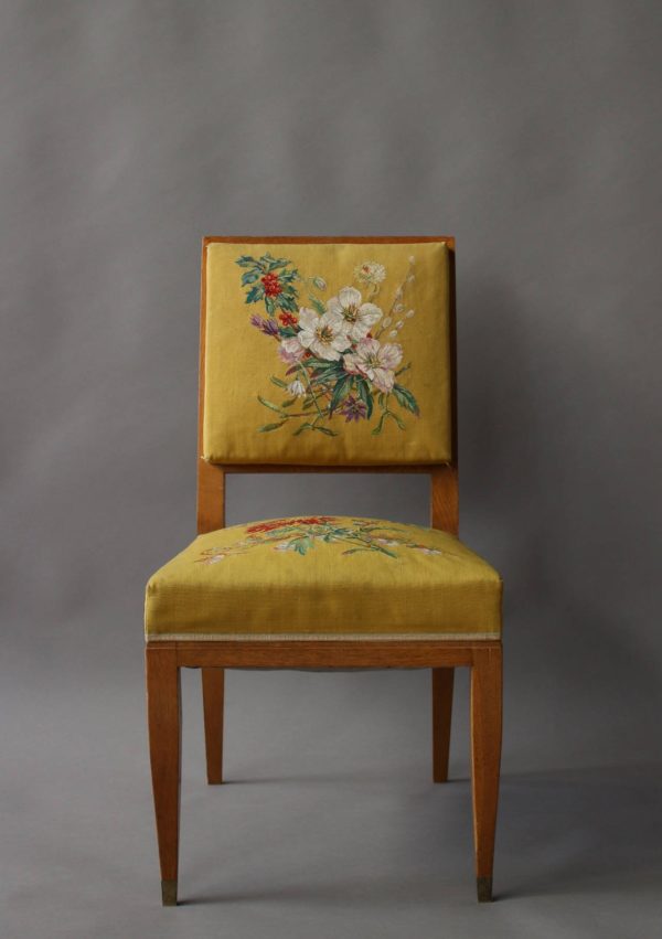 A Set of 10 Fine French Art Deco Chairs by Lucien Rollin (8 Side and 2 arm) - Image 4