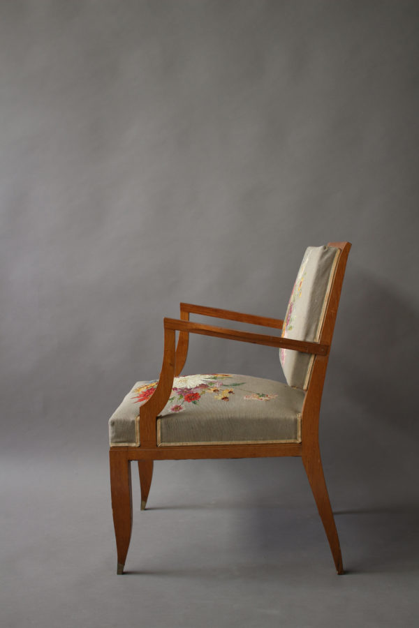 A Set of 10 Fine French Art Deco Chairs by Lucien Rollin (8 Side and 2 arm) - Image 9