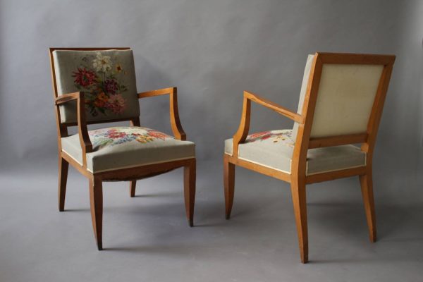 A Set of 10 Fine French Art Deco Chairs by Lucien Rollin (8 Side and 2 arm) - Image 20