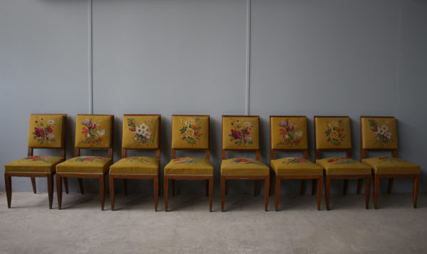 A Set of 10 Fine French Art Deco Chairs by Lucien Rollin (8 Side and 2 arm) - Image 17