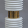 A Fine 1960's White Opaline and Brass Table Lamp on a Wooden Base