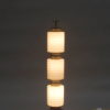 A Fine 1960's White Opaline and Brass Table Lamp on a Wooden Base