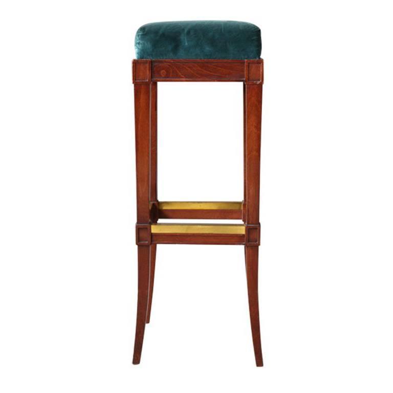 A French Art Deco Mahogany Stained Bar, Vintage Art Deco Bar Stools