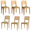 Set of 6 French Art Deco Cherry Chairs