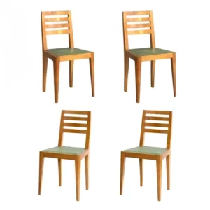 Set of 4 French Art Deco Cherry Chairs