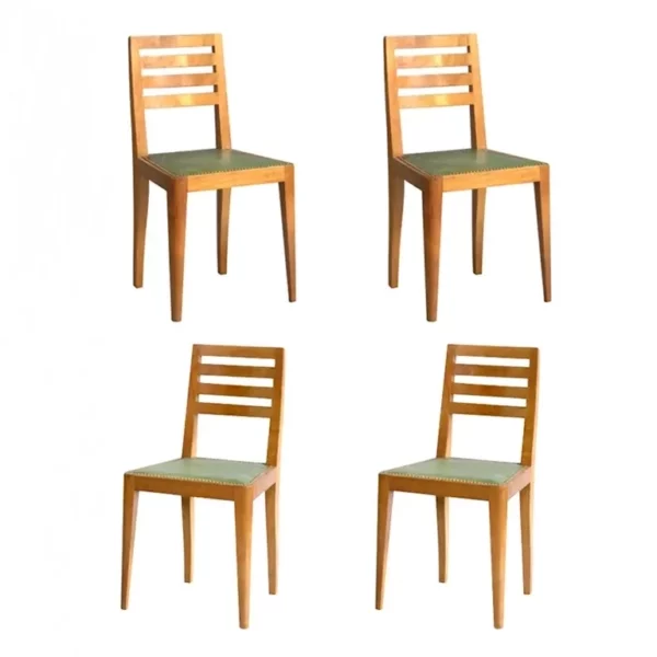 Set of 4 French Art Deco Cherry Chairs