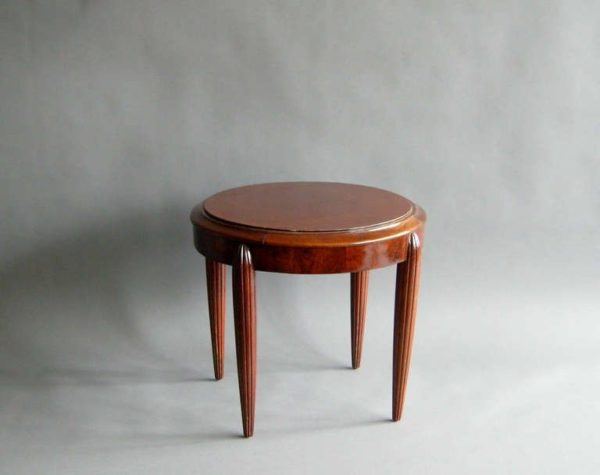 A Small French Art Deco round  Mahogany side table - Image 2