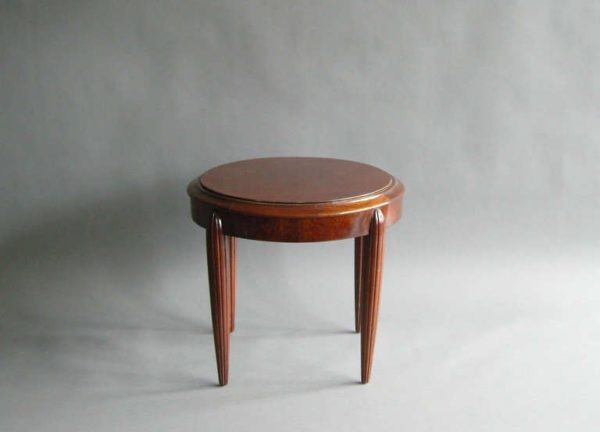 A Small French Art Deco round  Mahogany side table - Image 3